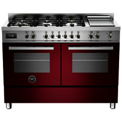 Bertazzoni Professional Series 120cm Dual Fuel Twin Range Cooker Burgundy